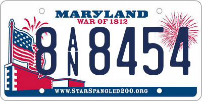 MD license plate 8AN8454