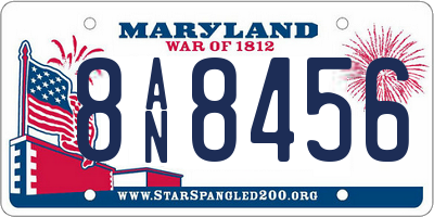 MD license plate 8AN8456