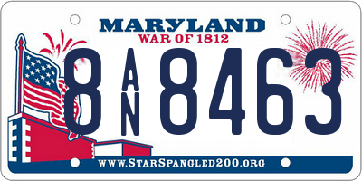 MD license plate 8AN8463