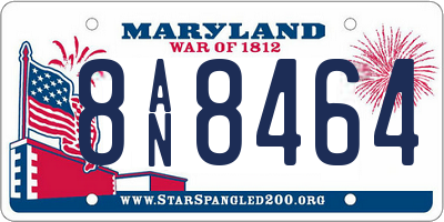 MD license plate 8AN8464