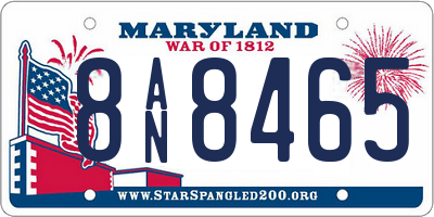 MD license plate 8AN8465