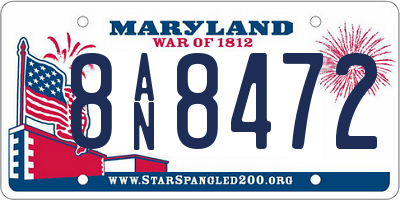MD license plate 8AN8472