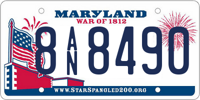 MD license plate 8AN8490