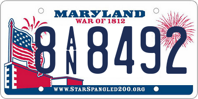 MD license plate 8AN8492