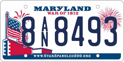 MD license plate 8AN8493