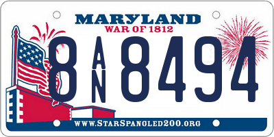 MD license plate 8AN8494