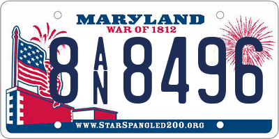 MD license plate 8AN8496