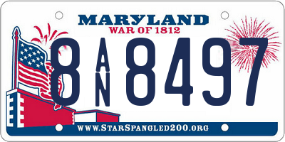 MD license plate 8AN8497