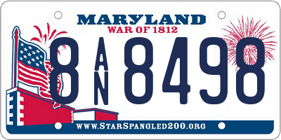 MD license plate 8AN8498