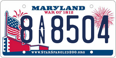 MD license plate 8AN8504