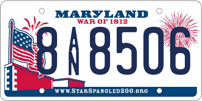 MD license plate 8AN8506