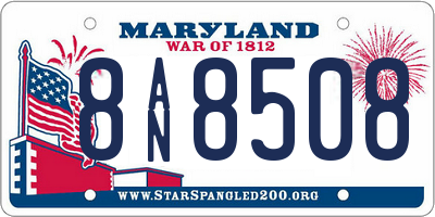 MD license plate 8AN8508