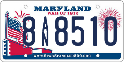MD license plate 8AN8510