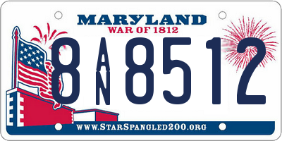MD license plate 8AN8512