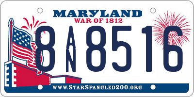 MD license plate 8AN8516