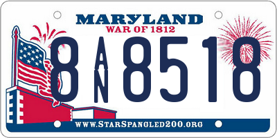 MD license plate 8AN8518