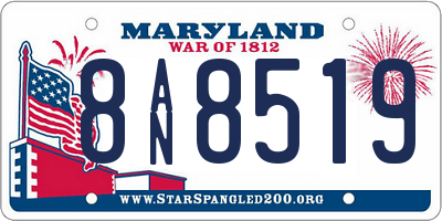 MD license plate 8AN8519
