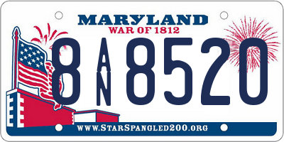 MD license plate 8AN8520