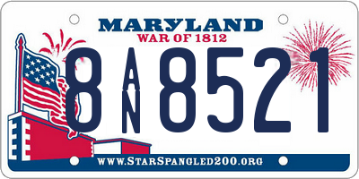 MD license plate 8AN8521