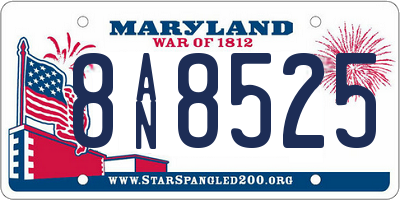MD license plate 8AN8525