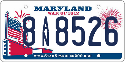 MD license plate 8AN8526