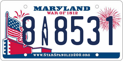 MD license plate 8AN8531