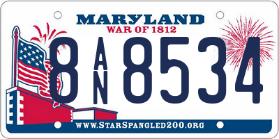 MD license plate 8AN8534