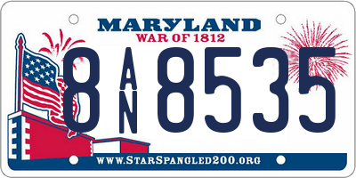 MD license plate 8AN8535
