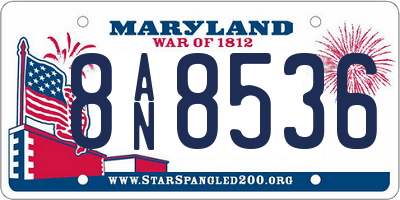 MD license plate 8AN8536