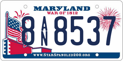 MD license plate 8AN8537