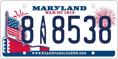 MD license plate 8AN8538