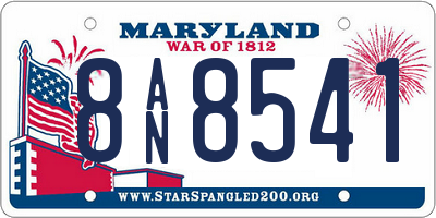 MD license plate 8AN8541