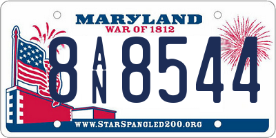 MD license plate 8AN8544