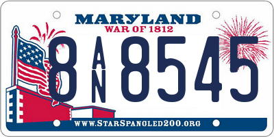 MD license plate 8AN8545