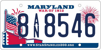 MD license plate 8AN8546