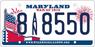 MD license plate 8AN8550