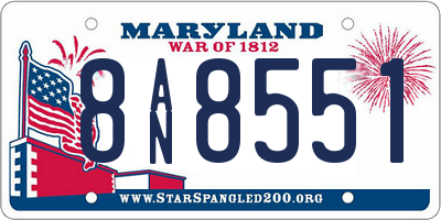 MD license plate 8AN8551