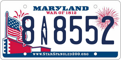 MD license plate 8AN8552