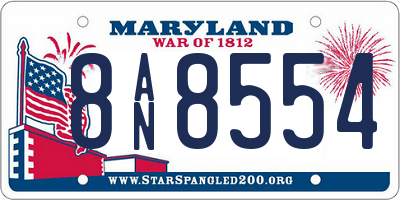 MD license plate 8AN8554
