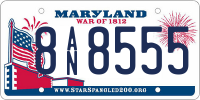 MD license plate 8AN8555