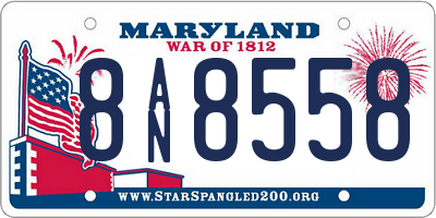 MD license plate 8AN8558