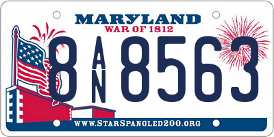 MD license plate 8AN8563