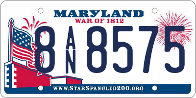 MD license plate 8AN8575