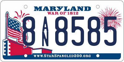 MD license plate 8AN8585
