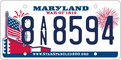 MD license plate 8AN8594
