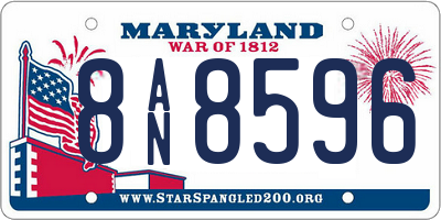 MD license plate 8AN8596