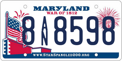 MD license plate 8AN8598