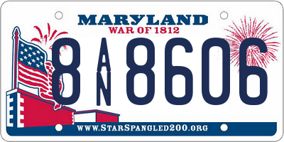MD license plate 8AN8606