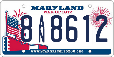 MD license plate 8AN8612