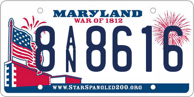 MD license plate 8AN8616